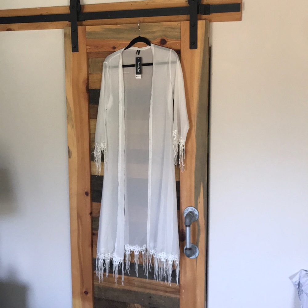 Sheer white Kimono with detailing